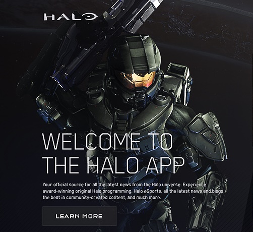 Halo app welcome screen
