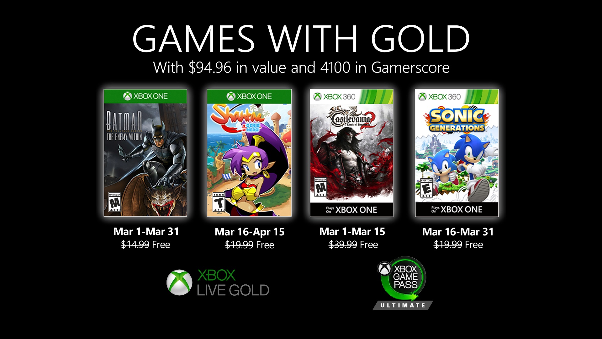 Games with Gold - March 2020