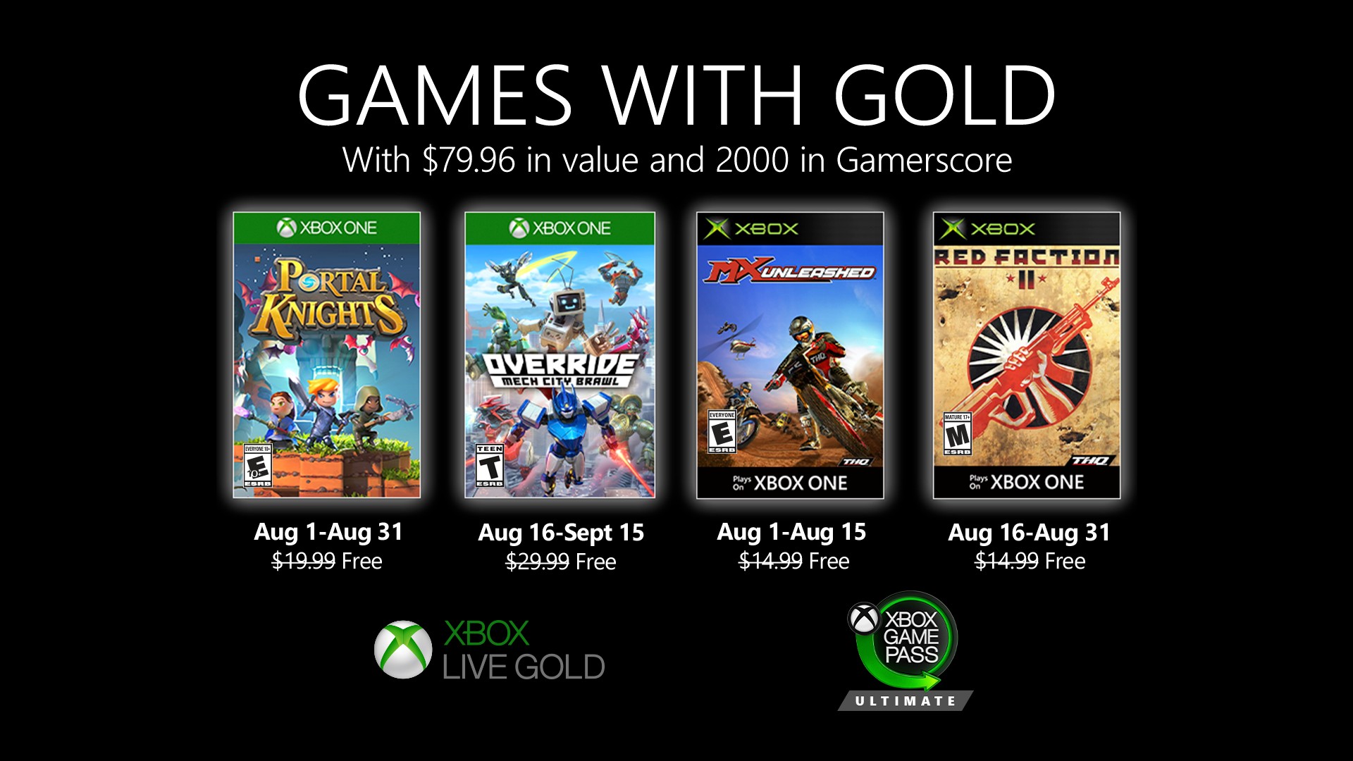 spænding Ændringer fra I udlandet New Games with Gold for August 2020 - Xbox Wire