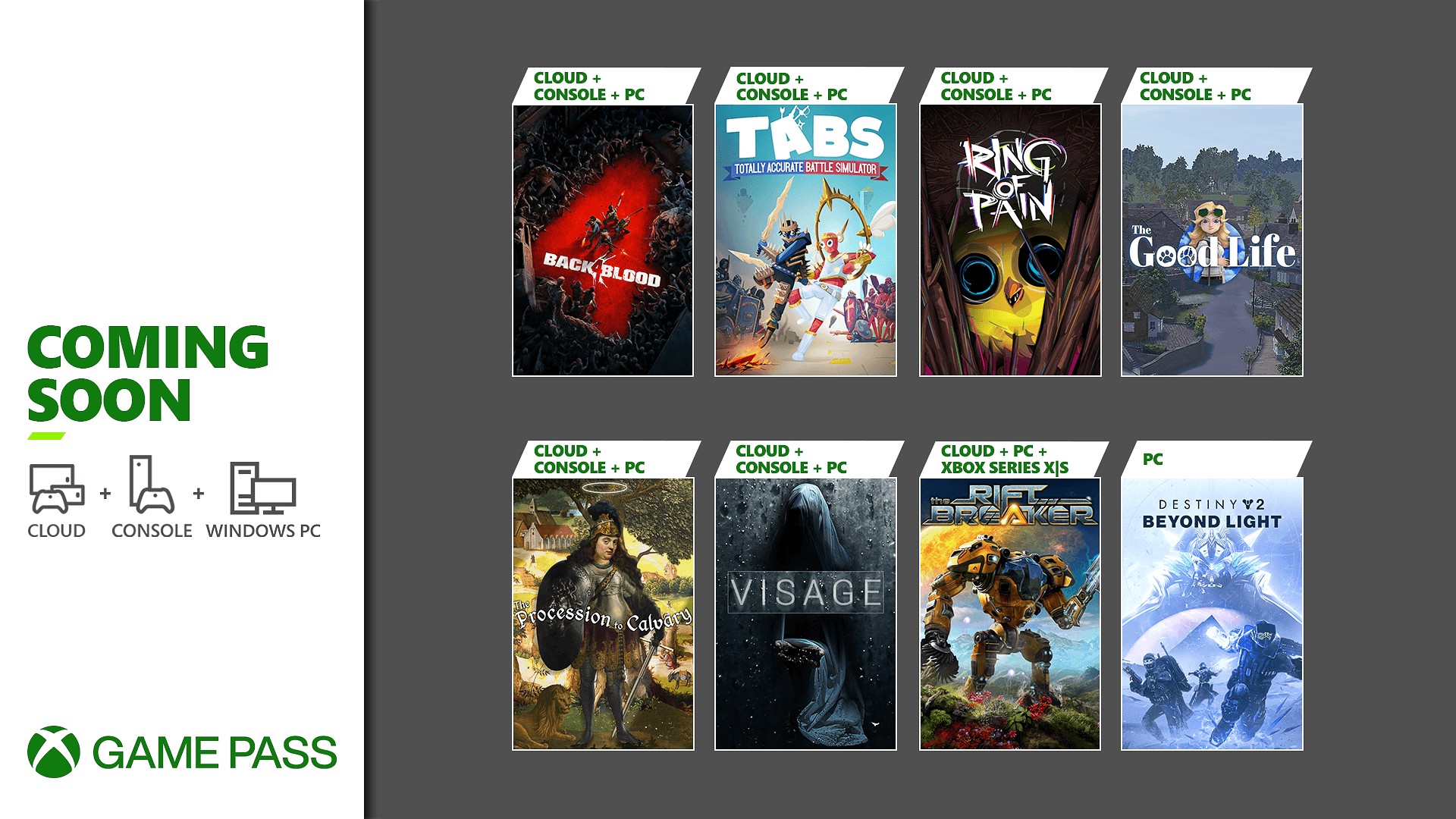 Coming Soon to Xbox Game Pass: Back 4 Blood, Destiny 2: Beyond Light for PC,  and More - Xbox Wire