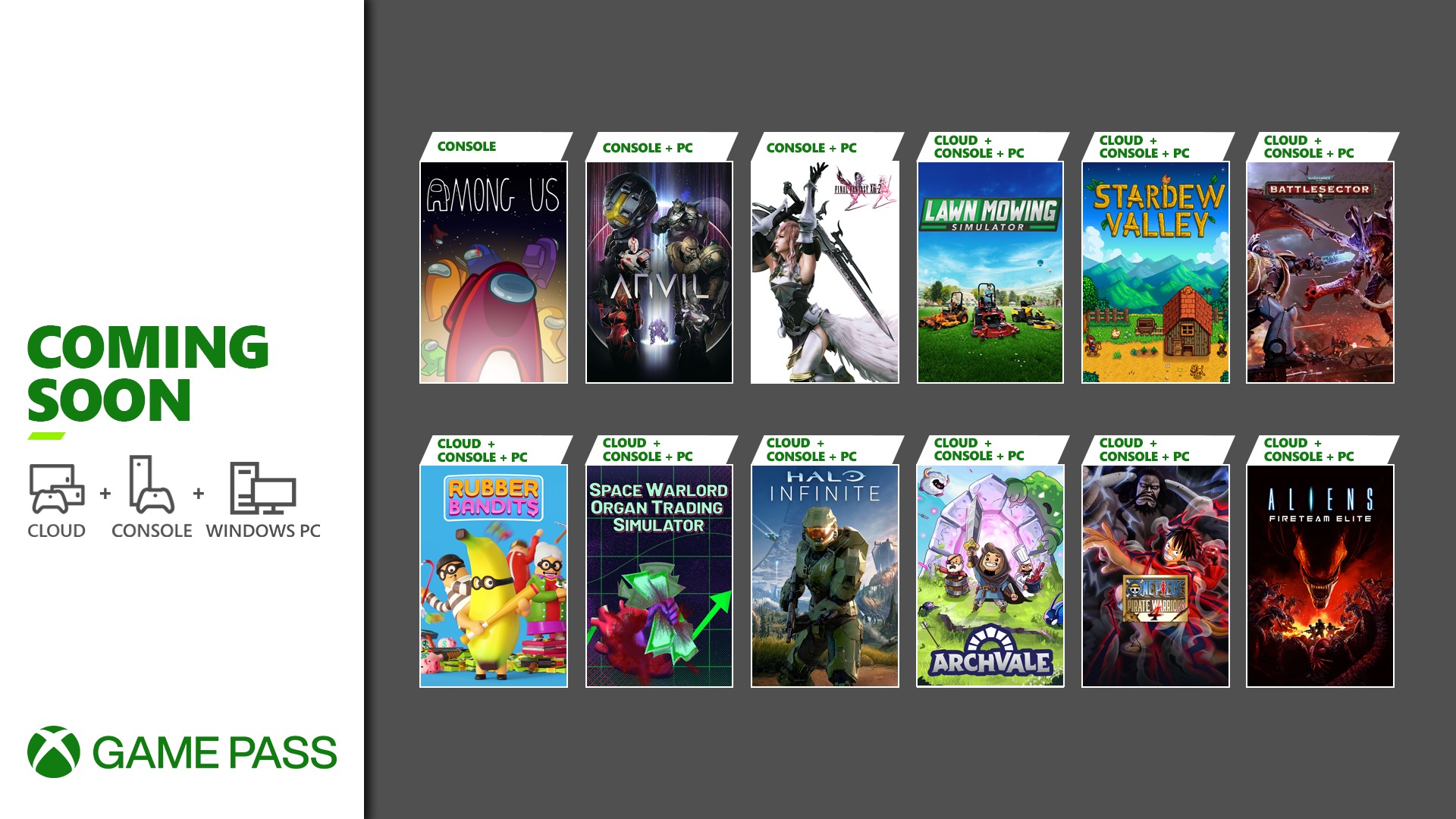 Coming Soon to Xbox Game Pass: Halo Infinite, Among Us, Stardew Valley, and  More - Xbox Wire