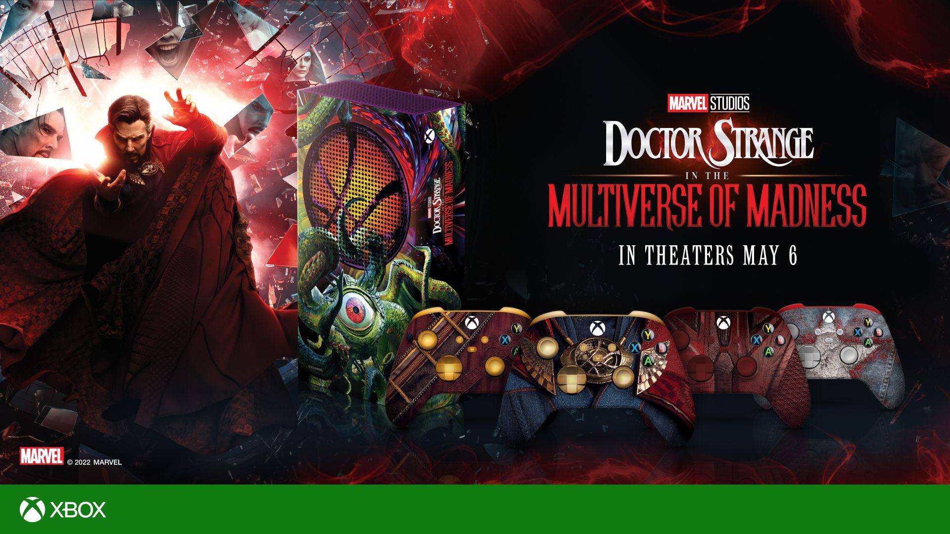 "Doctor Strange in the Multiverse of Madness" Custom Xbox Console and Controllers Hero Image