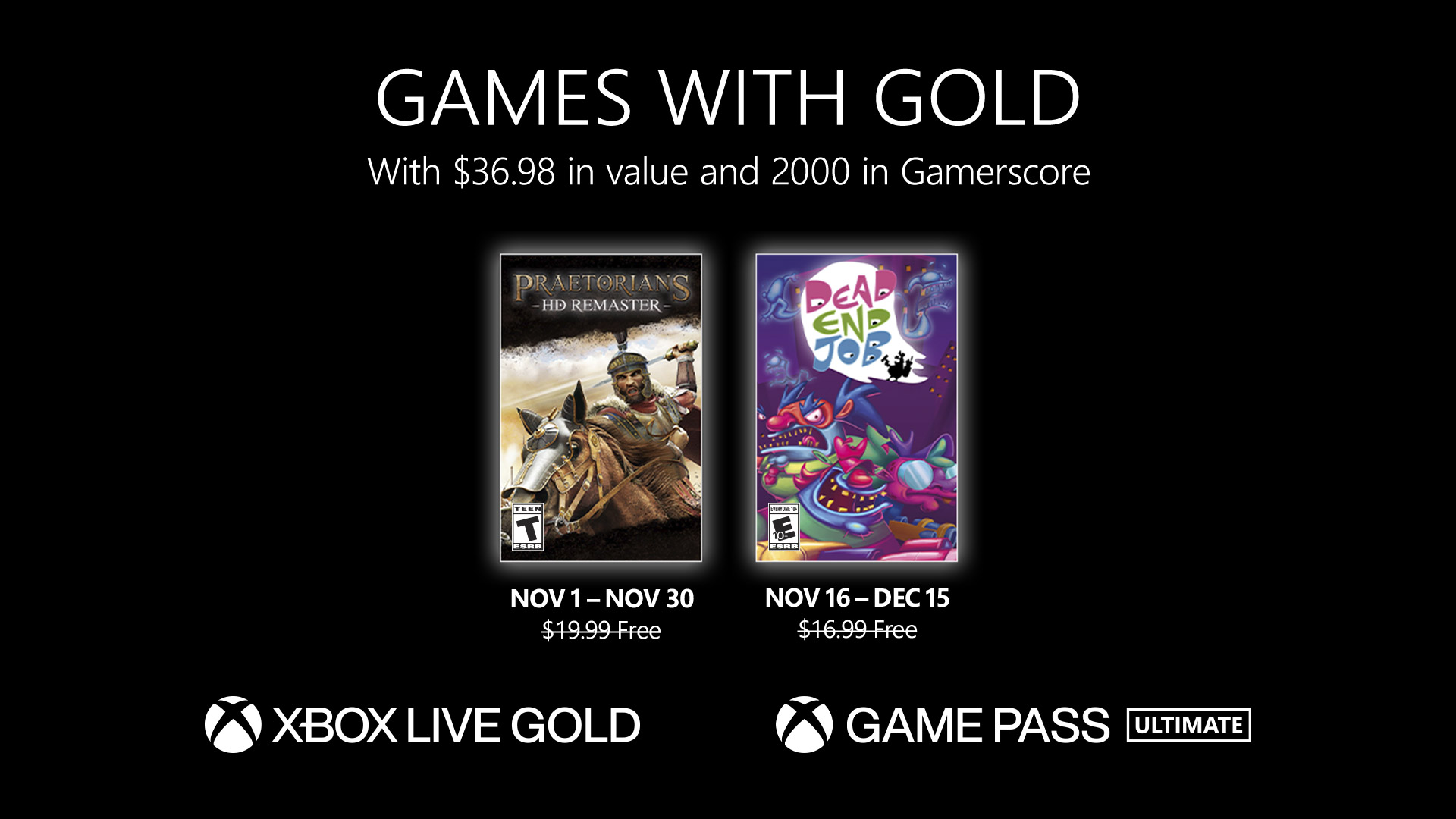 New Games with Gold for November - Xbox Wire