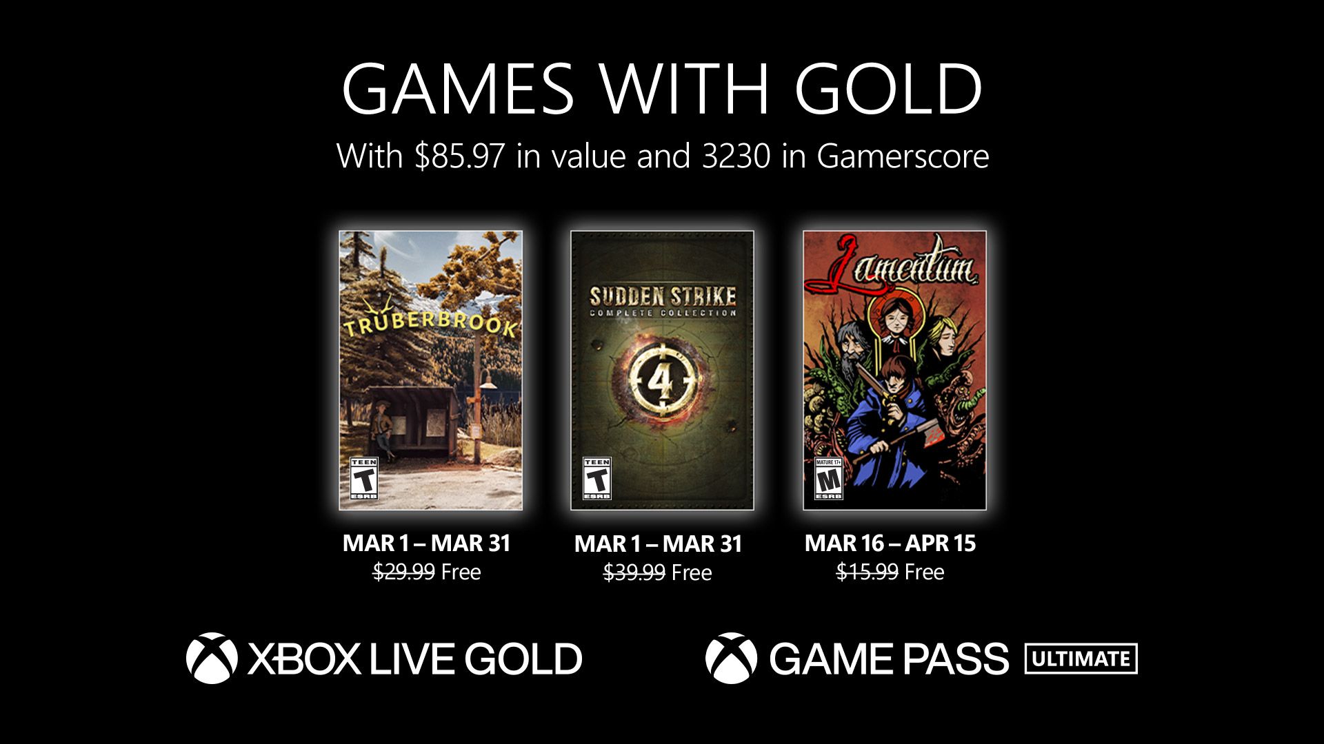 New Games with Gold for March Xbox Wire