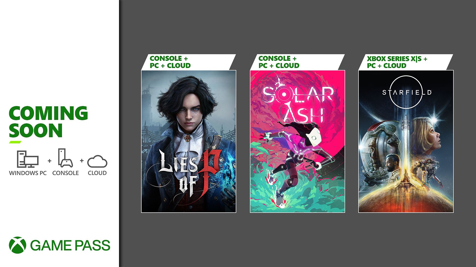 Coming to Xbox Game Pass: Starfield, Solar Ash, and Lies of P