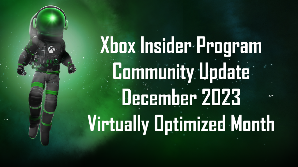 Community Update December 2023 – Virtually Optimized Month