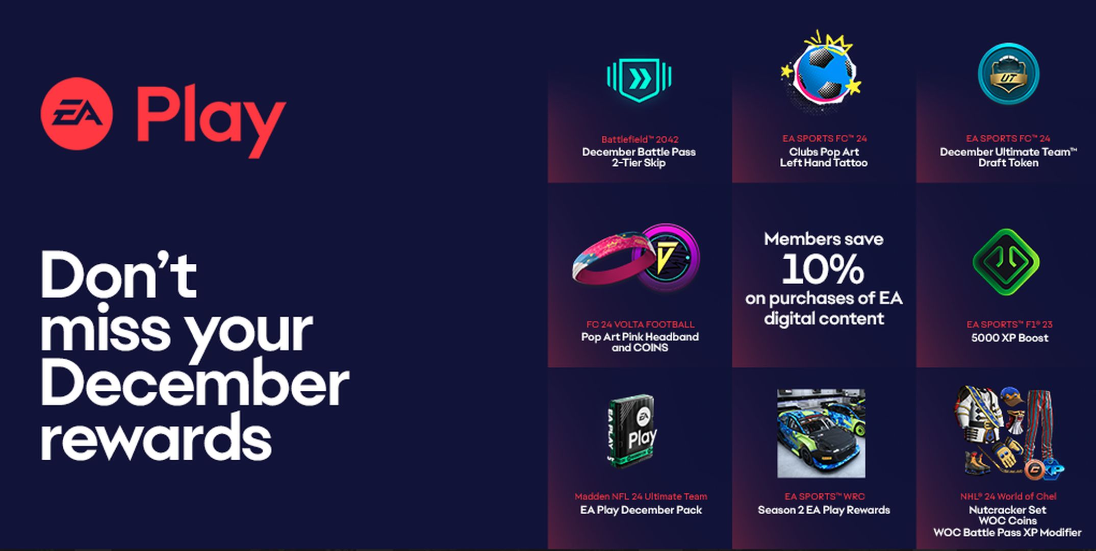 EA Play - December Member Rewards