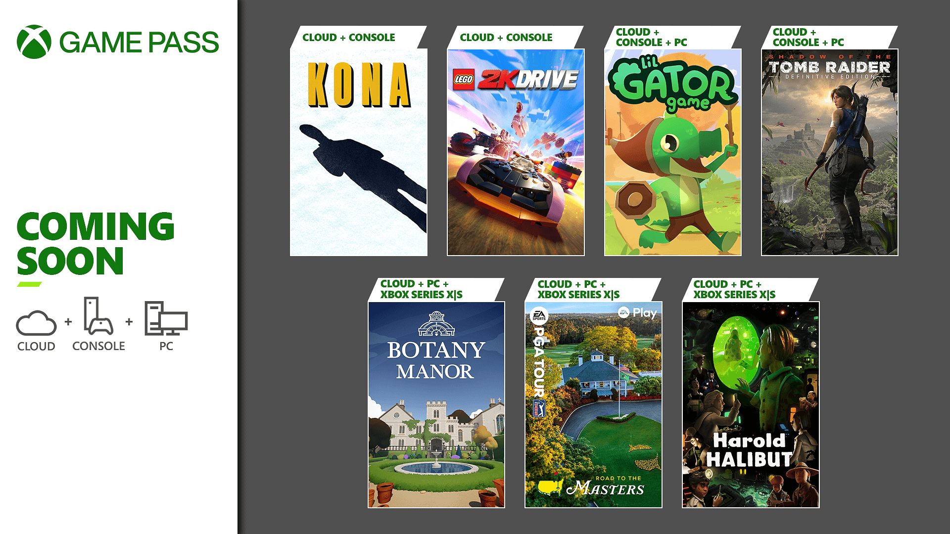 Game Pass - April 2-16 - Wave 1 - Lego 2K Drive, Lil Gator Game, PGA Tour, Botany Manor, Kona, Superhot: MCD + 2 more