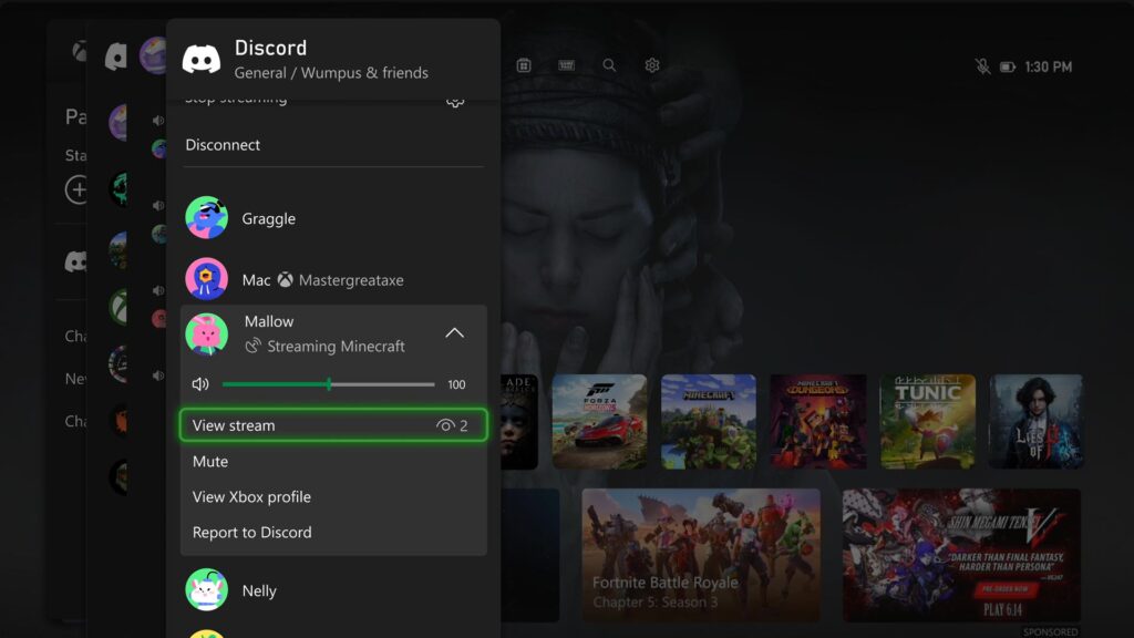 Immagine di streaming Discord di aggiornamento Xbox