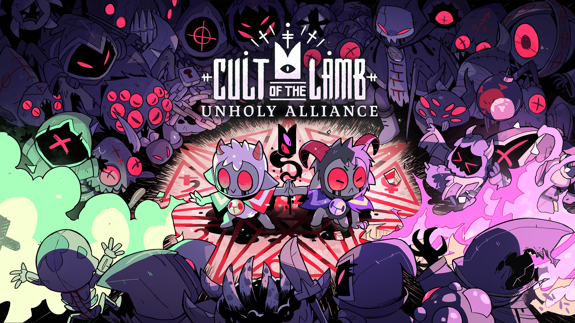 Cause Co-op Chaos in Cult of the Lamb’s Free Unholy Alliance Update