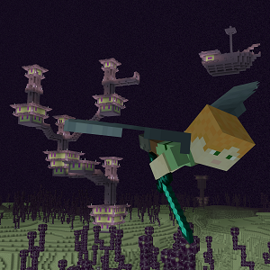Alex Gliding with Elytra - Minecraft: Windows 10 Edition
