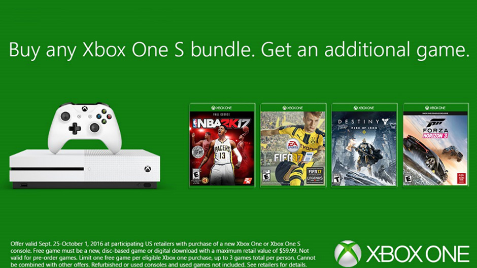Buy Any Xbox One S Bundle, Get An Additional Game - Xbox Wire