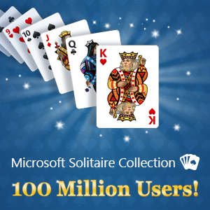 Microsoft Solitaire Collection Reaches 100 Million Unique Users graphic