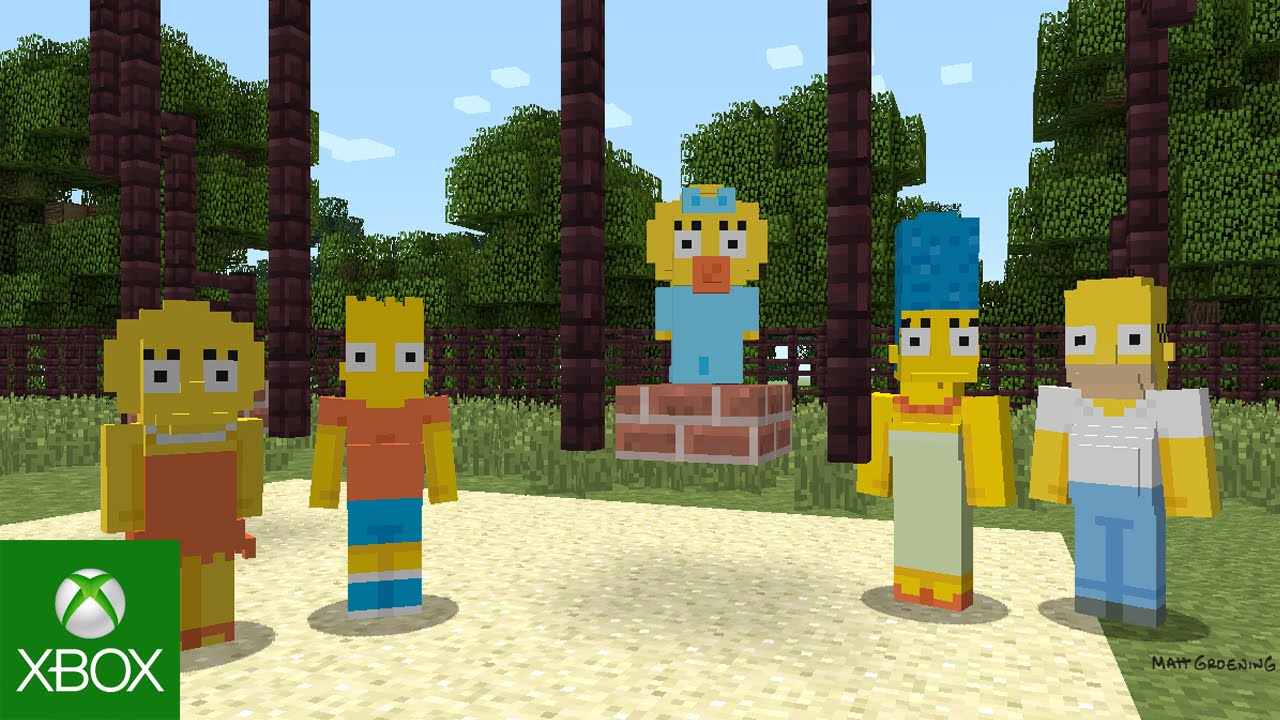 The Simpsons Meet Minecraft Xbox One and Xbox 360 Editions Today
