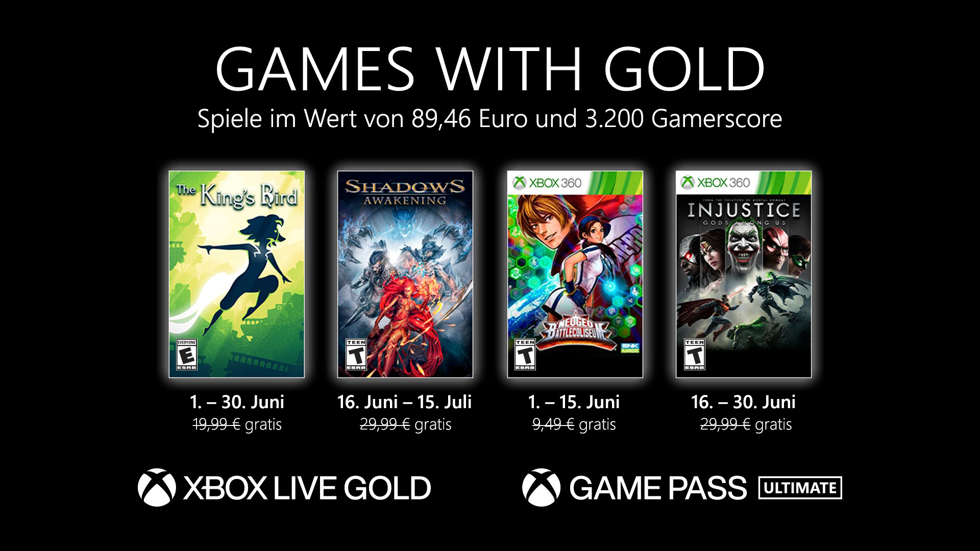 Video For Games with Gold: Diese Spiele gibt es im Juni gratis