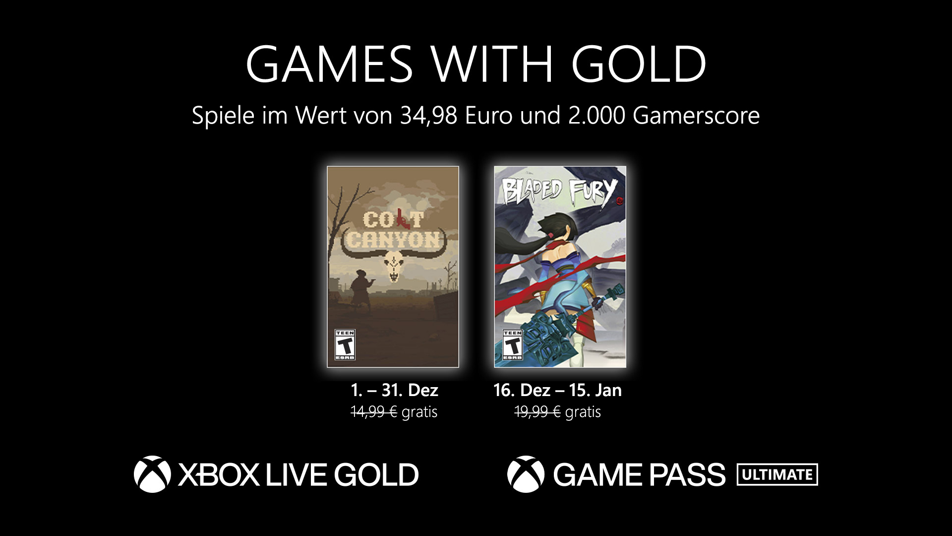 Games with Gold im Dezember