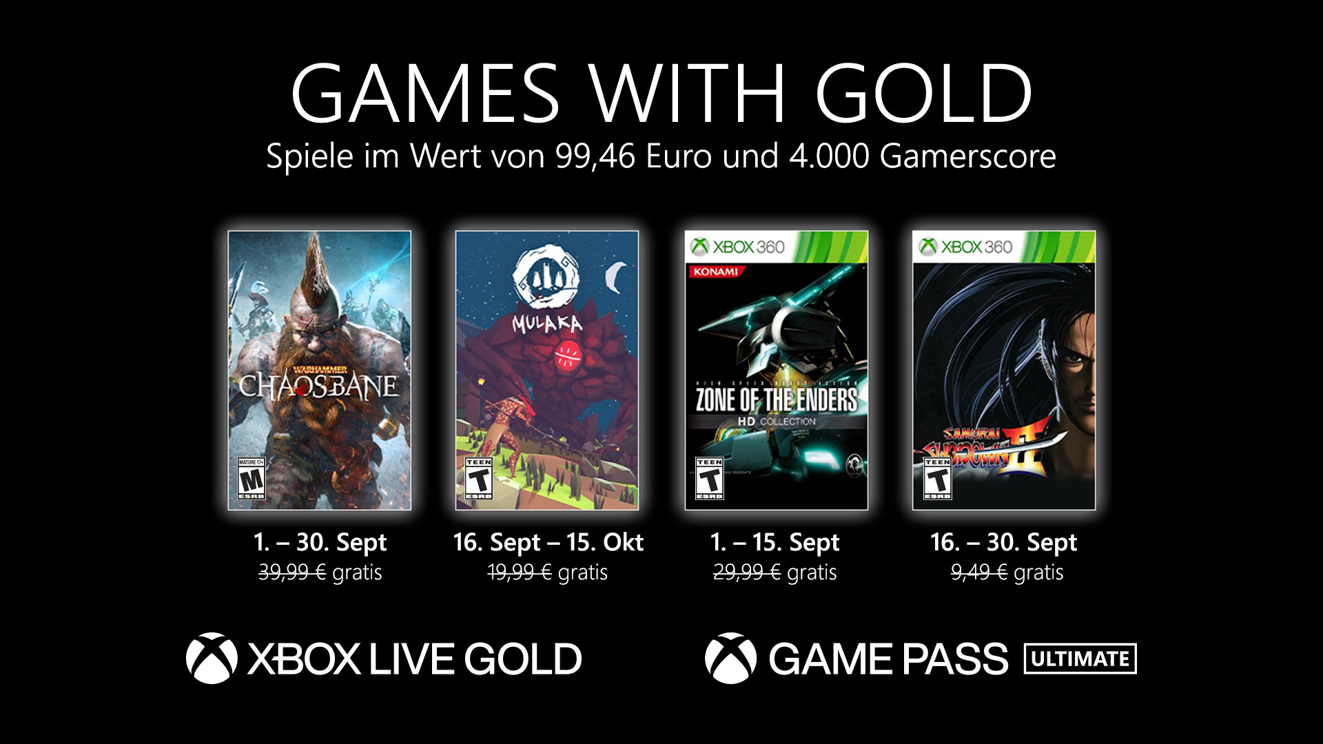 Games with Gold: Diese Spiele gibt es im September gratis HERO