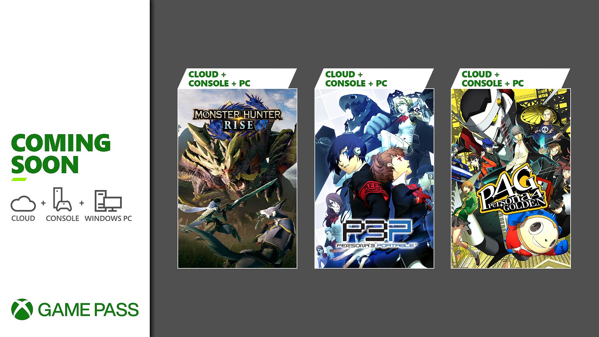 Bald im Xbox Game Pass: Monster Hunter Rise, Persona 3 Portable, Persona 4 Golden und mehr HERO