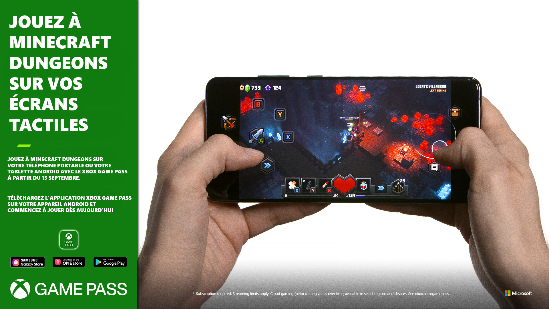 Video For Minecraft Dungeons se dote de contrôles tactiles optimisés pour jouer via le cloud avec le Xbox Game Pass Ultimate