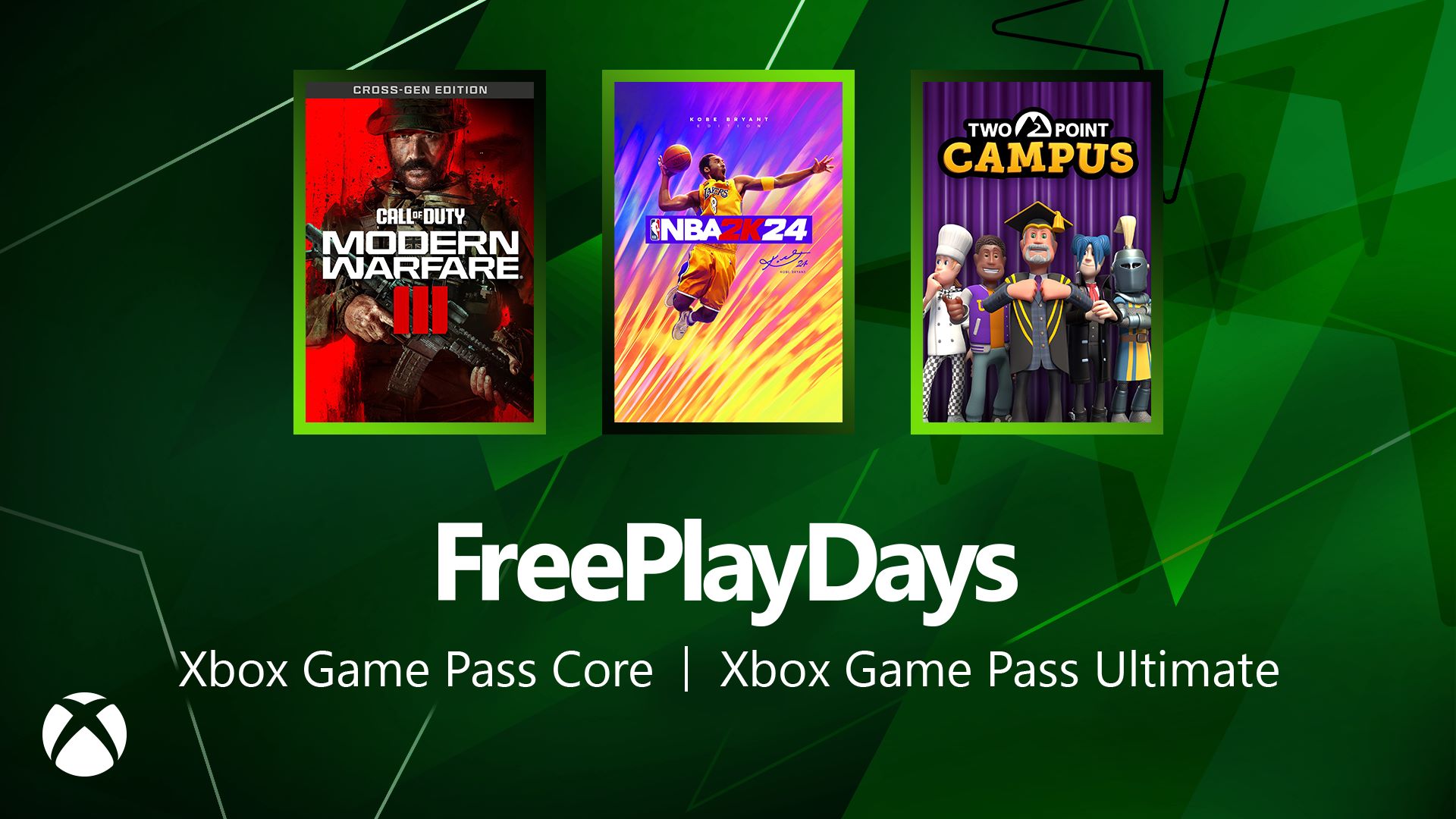 Free Play Days – Call of Duty Modern Warfare III (Multiplayer/Zombies uniquement), NBA 2k24 et Two Point Campus
