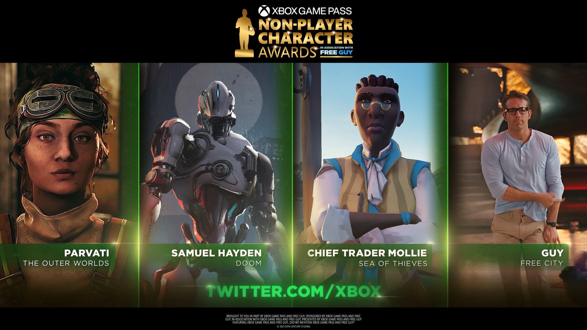 Video For Xbox et Free Guy, de 20th Century Studios, présentent les Non-Player Character Awards