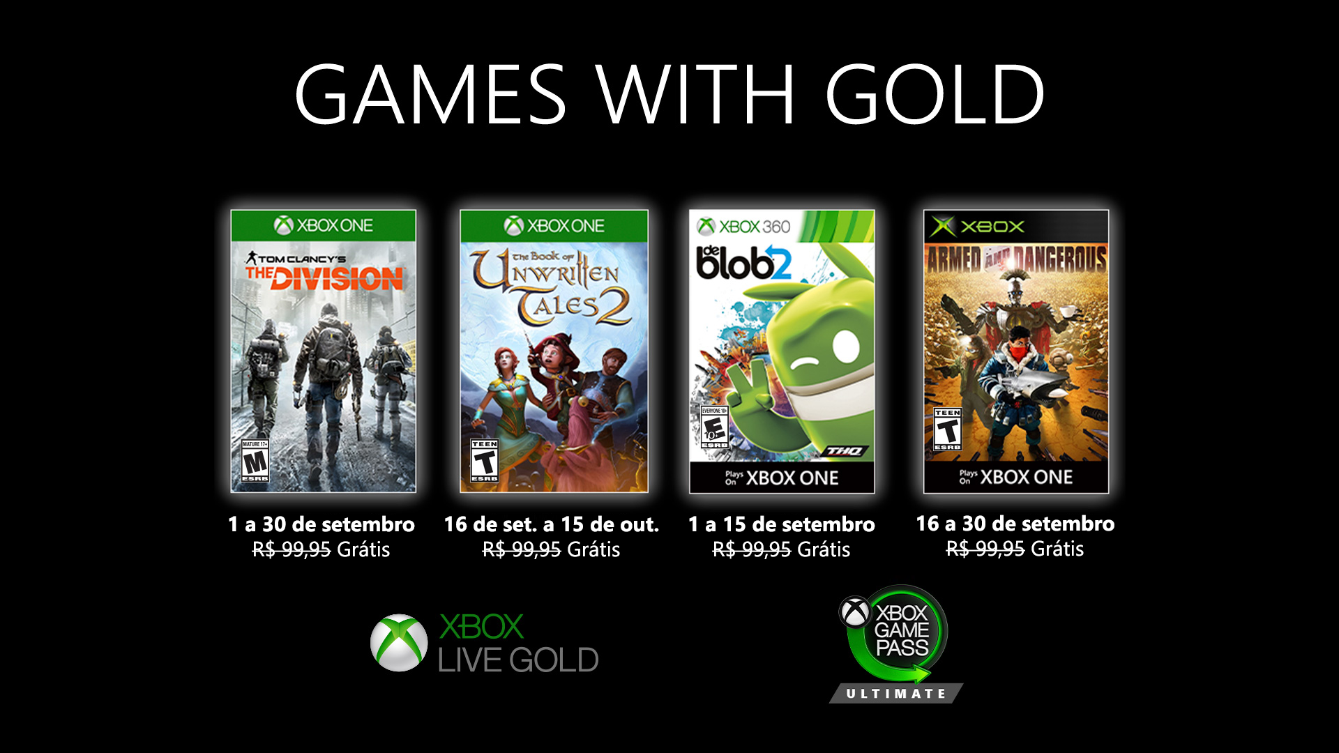 Games with gold de setembro